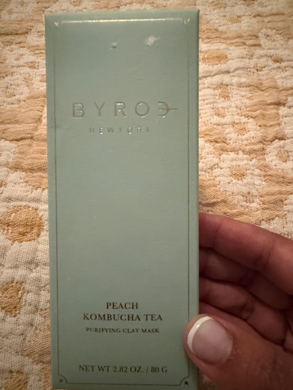 BYROE Peach Kombucha Tea Purifying Clay Mask - Seafoam Green